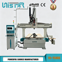 Router CNC de 4 Ejes con Carrusel ATC 1325, con Eje Rotatorio y Cuchilla Oscilante para Cortar y Grabar Madera, Espuma, Cuero y MDF