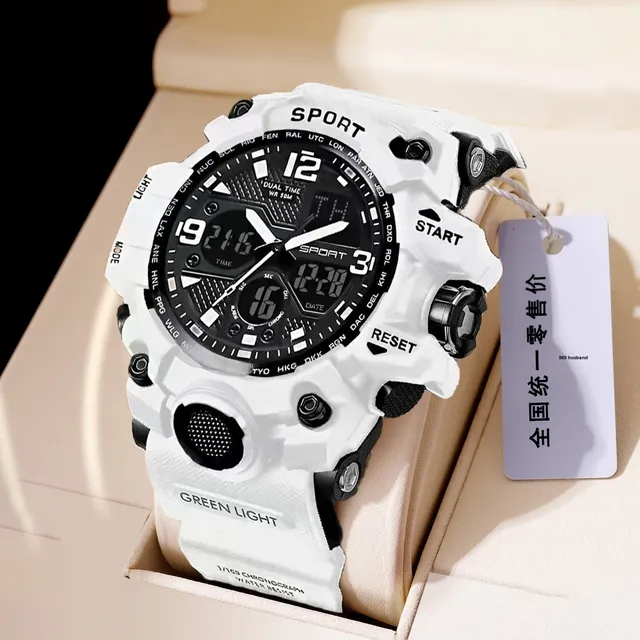Foreign Trade Eco-Friendly Acrylic Case Band Black Technology Teenager Men's Fashion Trend Sports Luminous Electronic Watch