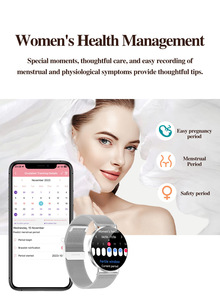 Montre connectée ronde ultra-fine la plus vendue, écran AMOLED toujours lumineux, fréquence cardiaque, pression artérielle, santé féminine - Product Image 2