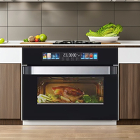 Four à vapeur intelligent intégré de 40 L avec porte en verre, convection rotative, adapté aux cuisines commerciales