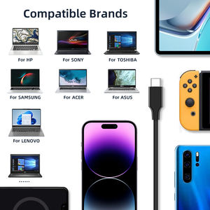 Universal Fast Charger USB C ประเภท C พอร์ตท่องเที่ยว <span class=keywords><strong>90W</strong></span> Charger ชาร์จอะแดปเตอร์ไฟ AC แล็ปท็อปสําหรับ <span class=keywords><strong>HP</strong></span> Spectre x360 - Product Image 5