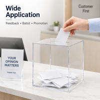 Boîte à dons en acrylique transparente, urne de vote, boîte à suggestions et commentaires de table, boîte de collecte de fonds caritatifs en plexiglas