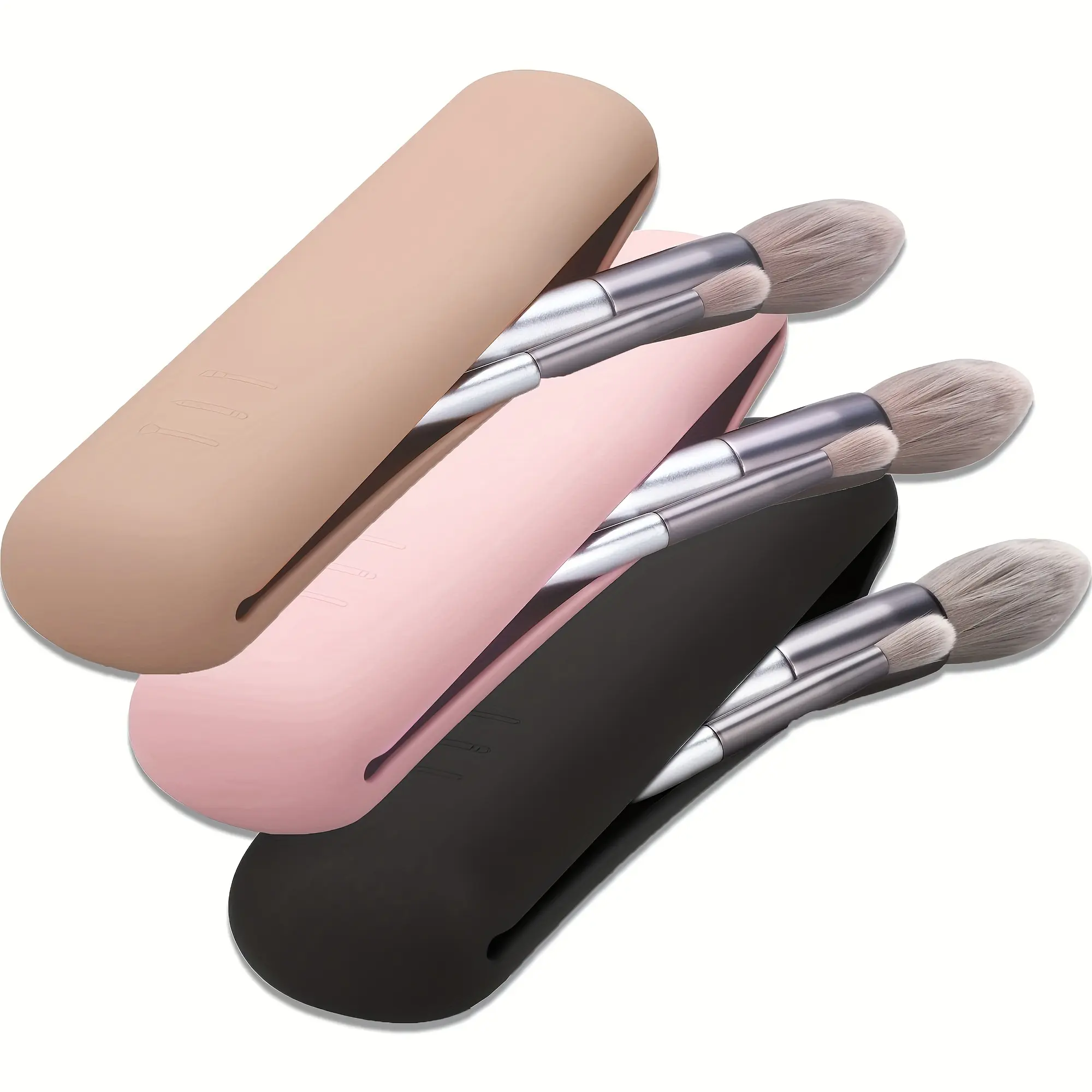 Gran oferta, soporte para brochas de maquillaje de silicona de viaje, soporte magnético portátil de silicona para brochas faciales cosméticas para organizador de herramientas de maquillaje