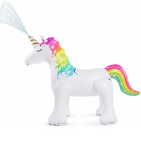 Nouvelle licorne gonflable de jet d'eau de PVC pour les jouets des enfants, jeu extérieur d'été d'herbe, cheval gonflable de jet d'eau