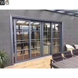 Günstige Aluminium Vertikale Horizontale Schiebetür Mit Farbige Glas Grill Design