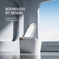 WC intelligent de luxe avec siphon en P/S, sans limite de pression d'eau, eau chaude instantanée, siège chauffant, commande vocale, chasse d'eau automatique, UV