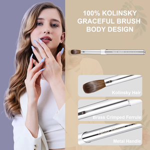 Pinceau à ongles en acrylique Shine Chance, pinceau à ongles ovale en poils de Kolinsky 100% pur pour l'application d'acrylique, pinceau à ongles professionnel - Product Image 2