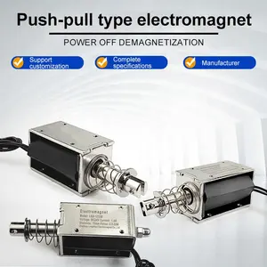 Electroimán Push Pull, solenoide de fuerza de empuje, marco abierto, solenoide lineal, imán eléctrico, ventosa de elevación