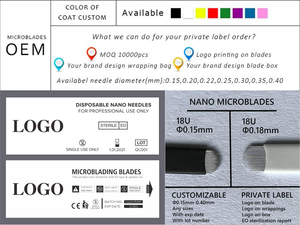 Cartucho de aguja de tatuaje desechable de un solo uso de acero inoxidable 18U para <span class=keywords><strong>Microblading</strong></span> de cejas y maquillaje permanente de labios - Product Image 6