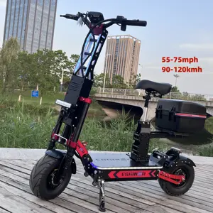 Scooters électriques à longue portée pliable à double moteur 60-70Miles Ph 72V 14 pouces hors route Escooter adulte hors route El Scooter 8000W