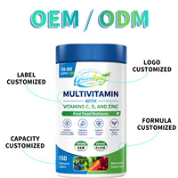 Tablet Multivitamin Vegan Label Pribadi Khusus dengan Campuran Superfood, Formula Enzim Probiotik, Dukungan Nutrisi Harian