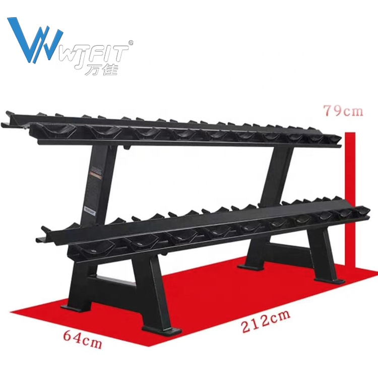 Gym indoor floor double-layer dumbbell rack sturdy and durable strength fitness accessories can put 10 pairs