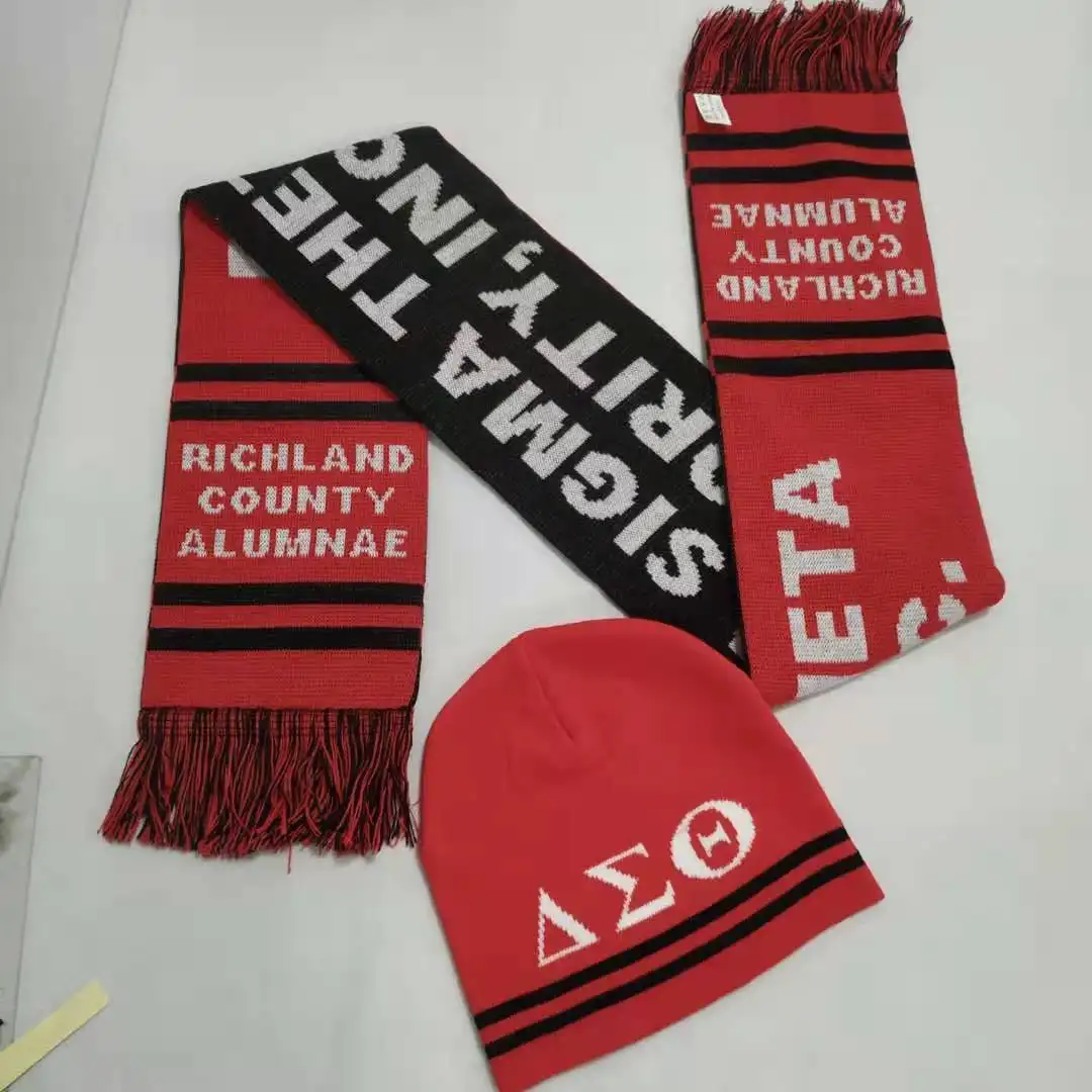 Custom Jacquard Woven Acrylic Knit Sport Club Soccer Football Fans Supporter Souvenir Shawl Scarf