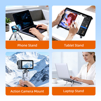 Support de tablette multifonction en alliage d'aluminium réglable sur 6 niveaux - Support de téléphone pliable et portable pour bureau, lit et voyage