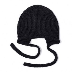 Bonnet tricoté pour filles, bonnets à oreilles couvrantes pour garçons, bonnets de ski d'hiver unis, bonnets pour enfants avec pompon, cadeaux promotionnels - Product Image 1
