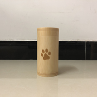 Urna Moderna para Mascotas de Bambú Ecológica, Contenedor Impermeable y Duradero para Cenizas de Perros/Gatos