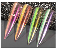 Aurora Powder Nail Glitter Pearl Neon Dust Effect Chrome Art Mermaid Rainbow AB Color pour le trempage, la décoration