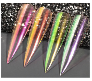 Aurora Powder Nail Glitter Pearl Neon Dust Effect Chrome Art Mermaid Rainbow AB Color pour le trempage, la décoration - Product Image 5