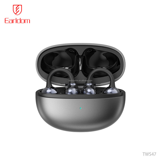 Earldom OWS Ear-Clip Wireless Earbuds for 5.4 ENC Digital Display IPX5 Waterproof Touch Control Stereo Charging Case