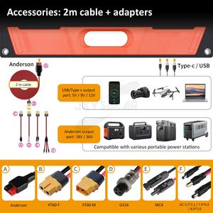 Panneaux solaires pliables adaptatifs à la nature de <span class=keywords><strong>100</strong></span> <span class=keywords><strong>watts</strong></span> et 18 volts <span class=keywords><strong>pour</strong></span> les retraites en forêt, <span class=keywords><strong>panneau</strong></span> <span class=keywords><strong>solaire</strong></span> portable, couverture <span class=keywords><strong>solaire</strong></span> pliable, OEM et ODM - Product Image 3