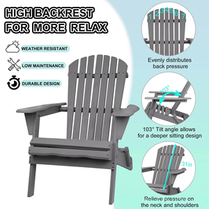 Sedie <span class=keywords><strong>da</strong></span> Giardino Moderne in Legno Portatili, Durevoli ed Ecologiche con Cuscini e Design Pieghevole per Esterni - Product Image 4