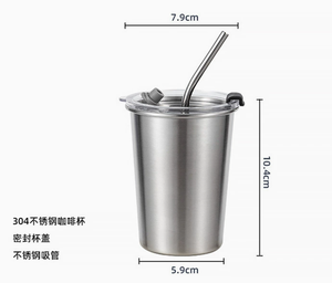 DF350 Tasse à café portable en acier inoxydable de 350 ml avec manchon en cuir anti-chaleur, pas cher, fabriqué en Chine, vente en gros - Product Image 5