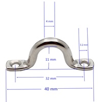 Boucle de fixation en U en acier inoxydable poli pour câble, attache de tension pour corde, pièces de quincaillerie extérieure