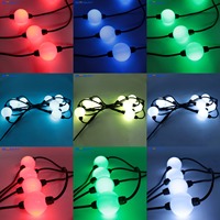 Boule LED RGB 3D de 50 mm, lumière pixel, IP65, connectable en série, lumières ponctuelles à changement de couleur, éclairage décoratif pour jardin, patio, scène, matrice