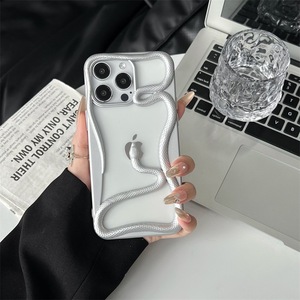 Funda de teléfono móvil de serpiente 3D de marca de diseñador de lujo para iPhone 11 12 13 14 15 16 Pro 17 Black <span class=keywords><strong>Mamba</strong></span> Phone Cases Electroplate - Product Image 5