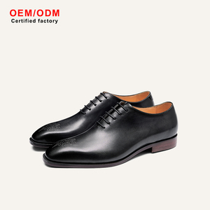 OEM Custom British Men's Lace-up Oxford <b>Shoes</b> High Top Pointed Toe Comfort Waterproof Breathable Cowhide Carving Autumn Office - Product Image 1