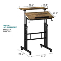 Plateau de clavier portable et convertible pour ordinateur, pivotant et réglable en hauteur, installation facile, gain de place, pour petit ordinateur portable