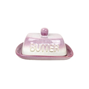 Plato rectangular <span class=keywords><strong>de</strong></span> <span class=keywords><strong>cerámica</strong></span> para mantequilla, belleza, terracota, con tapa, a la <span class=keywords><strong>venta</strong></span> - Product Image 1