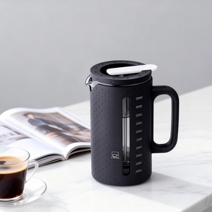 Caffettiera French Press in Vetro con Telaio in <span class=keywords><strong>Plastica</strong></span> Emode, Bestseller con Pistone in Acciaio Inox per <span class=keywords><strong>Caffè</strong></span> e Tè - Product Image 2