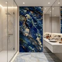 Panneau mural de douche en PVC Carrara Golden Marble 1/1,2 m, qualité supérieure, imperméable, finition UV, panneau décoratif pour salle de bain