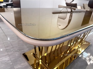 Mobiliario de Comedor de Lujo al por Mayor Mesa de Comedor Dorada Muebles para Comedor de Hotel Cocina Sillas y Mesas de Comedor - Product Image 3