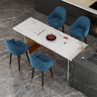 Chaise de tabouret de bar colorée de luxe de style nordique chaise de bar en tissu de velours moderne avec pieds en métal