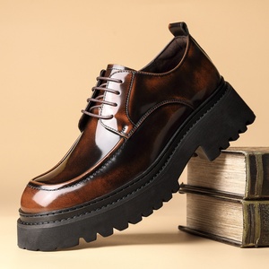 Nouvelles Chaussures Décontractées en Cuir pour Hommes Modèle 2025 – Cuir de Vachette Pleine Fleur de Haute Qualité, à Lacets, Respirantes, Imperméables et Rehaussantes - Product Image 1