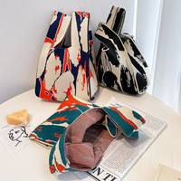 Marque Design Crochet Sac À Main Dames Couleurs Motif Voyage Sac À Provisions Tricoté Capacité Sac Fourre-Tout Pour Les Femmes