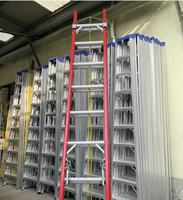 Échelle extensible en aluminium de 7 m, échelle pliante portable, échelle robuste pour les travaux de construction en extérieur
