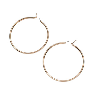 2021 Neue Punk-Style Übertriebene 110mm Goldfarbene Große Kreisohrringe Einfache Geometrische Röhrenförmige Große Clip-On Creolen - Product Image 6