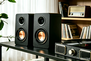 Haut-parleur passif de bibliothèque 5,25'' avec woofer en aluminium couleur cuivre et tweeter en soie, <span class=keywords><strong>crossover</strong></span> audio bidirectionnel pour home cinéma et utilisation informatique - Product Image 5