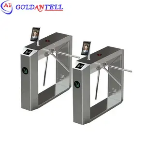 RFID Reader Automated Security Gates / 3 Arm Waist High Pedestrian Barrier / Facial Scanner System For Office