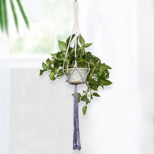 Colgador de <span class=keywords><strong>maceta</strong></span> grande hecho a mano de algodón bohemio, soporte para colgar macramé - Product Image 4