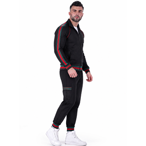 Ensemble de survêtement de sport pour homme, taille plus, style streetwear, en coton/élasthanne tricoté à séchage rapide, avec logo personnalisé du fabricant - Product Image 2