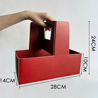 Boîte à gâteau carrée transparente personnalisée avec logo, en carton ondulé, avec poignée, emballage cadeau pour fleurs, avec finition mate