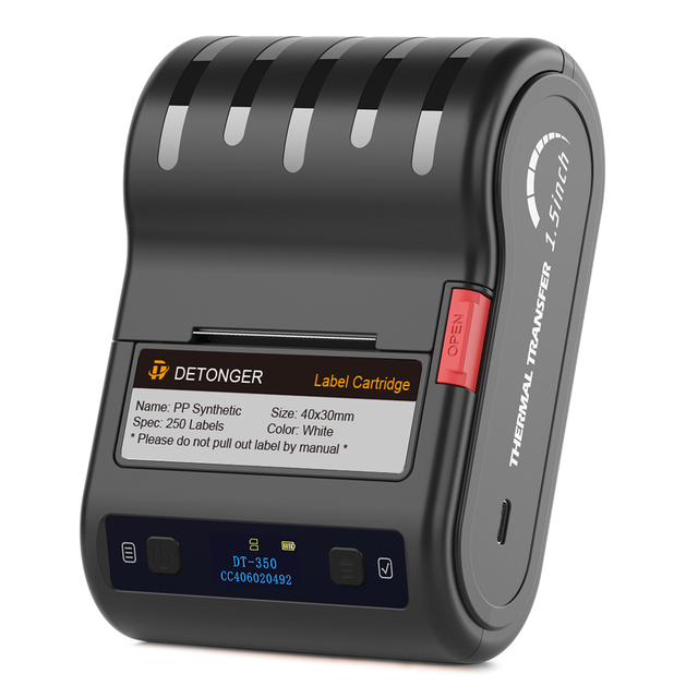 Detonger DT5150 DT-350 Indoors Outdoors Cable Tags Fixed Asset Labels Long-Term Application Thermal Heat Transfer Label Printer