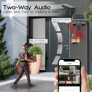 Caméra de sécurité solaire extérieure 6MP 4G LTE sans fil, dispositif de surveillance à double objectif, surveillance intelligente pour ferme, cour, jardin - Product Image 6