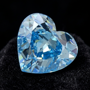 Diamant bleu de taille cœur cultivé en laboratoire, pierre non montée, certifié IGI, clarté VVS2, excellente taille pour la fabrication de bijoux - Product Image 6