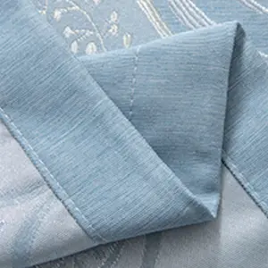 2024 mới phong cách Châu Âu màu xanh Jacquard màn rèm cho phòng ngủ phòng khách tất cả các mùa