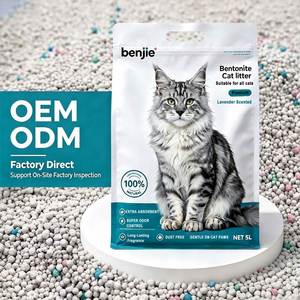 Technologie anti-poussière et anti-odeur de qualité supérieure, litière pour chat en bentonite 100% agglomérante, forme sphérique, 5L, personnalisable - Product Image 1